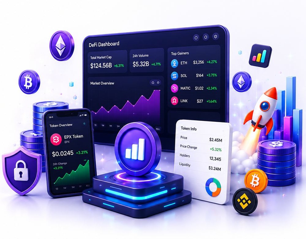 DeFi Token Menu Listing illustration